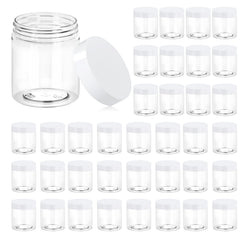 Eternal Moment bote cosmético transparente con tapa blanca, ideal para muestras y viajes.