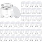 Eternal Moment frascos 6oz transparentes con tapas blancas, ideales para cremas.