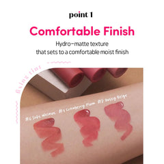 ETUDE Fixing Tint on lips with soft matte finish.