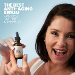 Aplicación suave en la palma de Eva Naturals Serum Vitamina C.