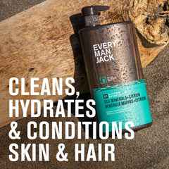 Every Man Jack Sea Minerals + Citron, dispensador práctico para ducha rápida.