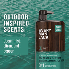 Every Man Jack Sea Minerals + Citron, etiqueta visible con aroma oceánico.