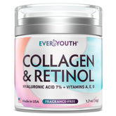 Crema EVERYOUTH con colágeno para la cara, hidratación profunda y piel suave.