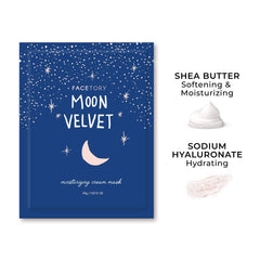 FACETORY Moon Velvet textura cremosa hidrata y suaviza la piel para un acabado luminoso.