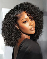 FACMOOD Peluca media con rizos afro definidos para aspecto natural