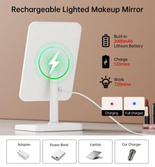Famihomii Espejo con luz de tres colores para ambientes de maquillaje.