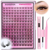 FANXITON kit de pestañas, racimos 8-16 mm, look natural y cómodo.