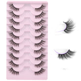 Pestañas FANXITON medias con aspecto natural y ondulado para maquillaje diario.