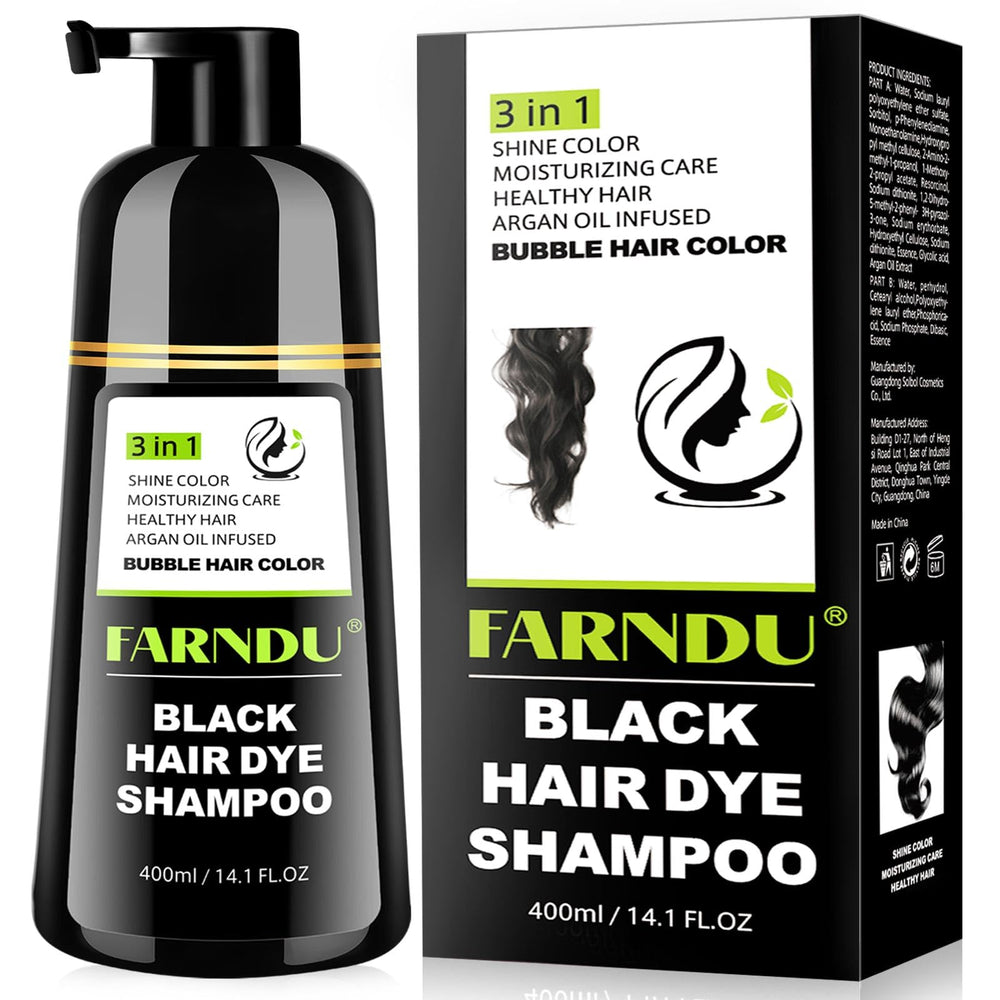Farndu Champú Tinte Negro: cobertura de canas y brillo gracias a aceites naturales
