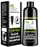Farndu Shampoing Colorant Cheveux Noirs – Bouteille pour couverture rapide.