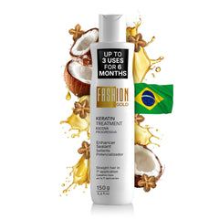 Frasco de Fashion Gold Keratina listo para uso en casa