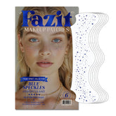 Parche Fazit con puntos azules brillantes para un look divertido.