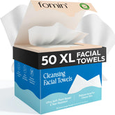 FOMIN toalla facial XL desechable para remover maquillaje con suavidad.