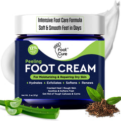 FOOT CURE Crema de Pies con aceite de árbol de té, envase frontal para uso diario.