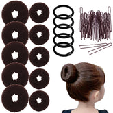 FORESRUM Conjunto Donut Bun Marrón para peinados rápidos y pulidos
