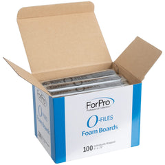 ForPro O-Files: lima de espuma negra, doble cara 100/180, para limado suave de uñas.