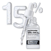 FRANKLY Niacinamida 15% + Zinc, perlas en botella liberan dosis fresca para la piel