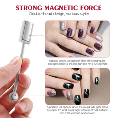 Frcolor varita magnética para patrones redondos en uñas con precisión.