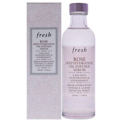 Fresh serum frasco visible, hidratación profunda para piel suave.