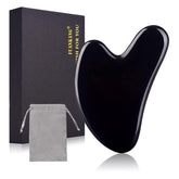 Piedra de obsidiana FUANKANG guasha fría para piel suave y relajación facial.