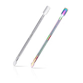 FULINJOY empujador-cutícula dos-en-uno en acero inoxidable, diseño preciso para suavizar la cutícula.