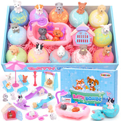 FUNCREVITY bombas de baño para niños con sorpresa: juguete temático y colores vivos.