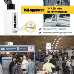 GearTrust botellas con etiquetas visibles para champú y acondicionador