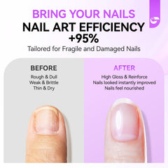 Gelike EC Pro sobre uñas naturales para reparación y fortalecimiento