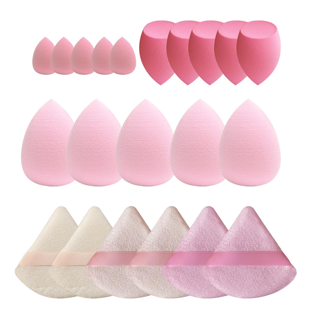 GFOUNS esponjas de maquillaje 21 piezas en empaque sostenible para reducir residuos.