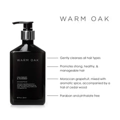 Gilchrist & Soames Warm Oak Shampoo, dosificador para aplicación suave.