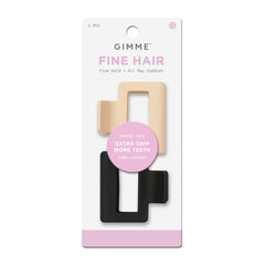 GIMME Beauty clip cuadrado con dientes extra para agarre firme en cabello fino.