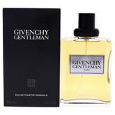Givenchy Gentleman, botella con notas amaderadas, ideal para uso nocturno.