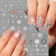 GJJBQTT árbol navideño en uñas, estilo festivo
