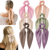 Glaudmeiss lazo seda nudo blanco, accesorio elegante para peinados diarios.