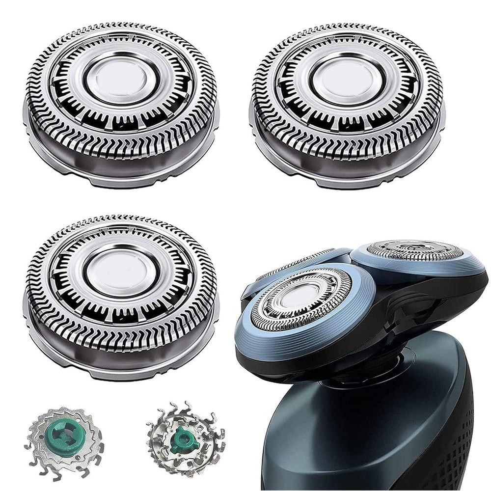 Cabezales Gleway SH60, repuestos para Philips 6000, ideales para afeitado en seco o húmedo.