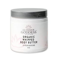 Glimmer Goddess whipped body butter lavender lemon bottle for calming aroma and easy use