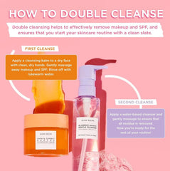 Desmaquillante Glow Recipe en acción masajeando para emulsificar