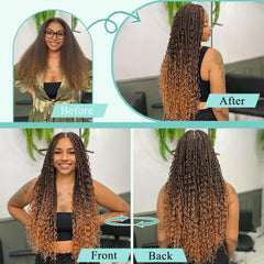 Goday Ombre Braiding Hair, longitud 20 pulgadas, rizo profundo para volumen