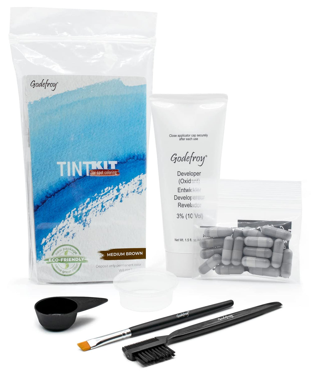 Godefroy 204 kit tinte para cabello Marrón Medio, cobertura uniforme