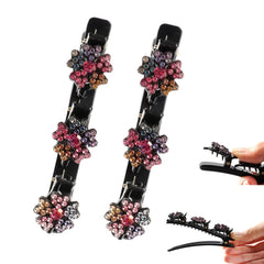 Godmifa clip pelo cristal trenza brillante para un peinado glamuroso