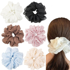 GOLD XIONG PADISHAH gomas grande chiffon, detalle material suave que cuida el cabello al dormir