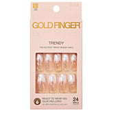 Goldfinger uñas postizas cubre completo blanco frances para un look sofisticado