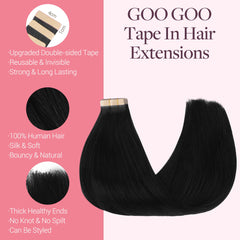 Paquete de 20 piezas de extensiones pelo humano GOO GOO Tape