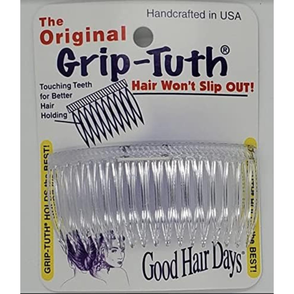 Peine lateral Grip-Tuth de Good Hair Days con cristal para fijación estable.