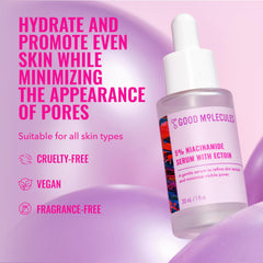 Good Molecules 5% Niacinamida con Ectoin con cuentagotas para aplicación precisa.