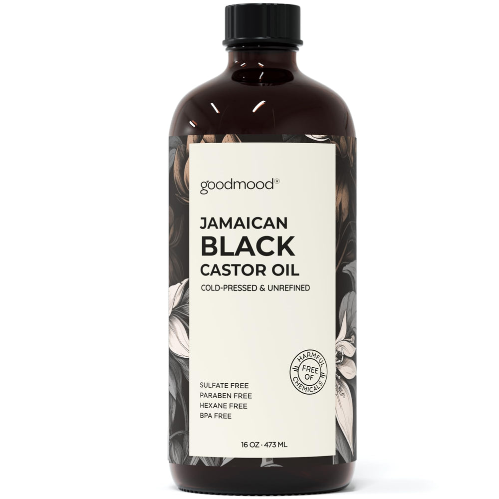 GOODMOOD Aceite de ricino jamaicano negro en botella, nutrición capilar.