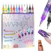 Gorvalin: bolígrafo de uñas con 12 colores para delinear detalles precisos.