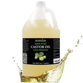 GreenIVe Aceite de ricino prensado en frío, botella 128oz, uso versátil para cabello y piel.