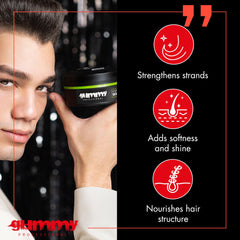 Gummy Professional Hair Wax ofrece control flexible y lavado fácil, sin residuos.