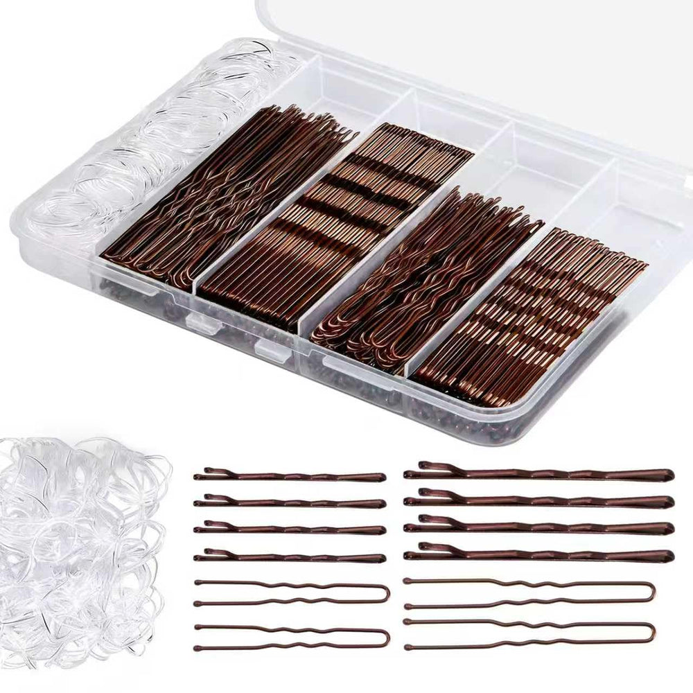 Guohutong pinzas Bobby marrones antideslizantes para cabello grueso.